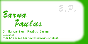 barna paulus business card